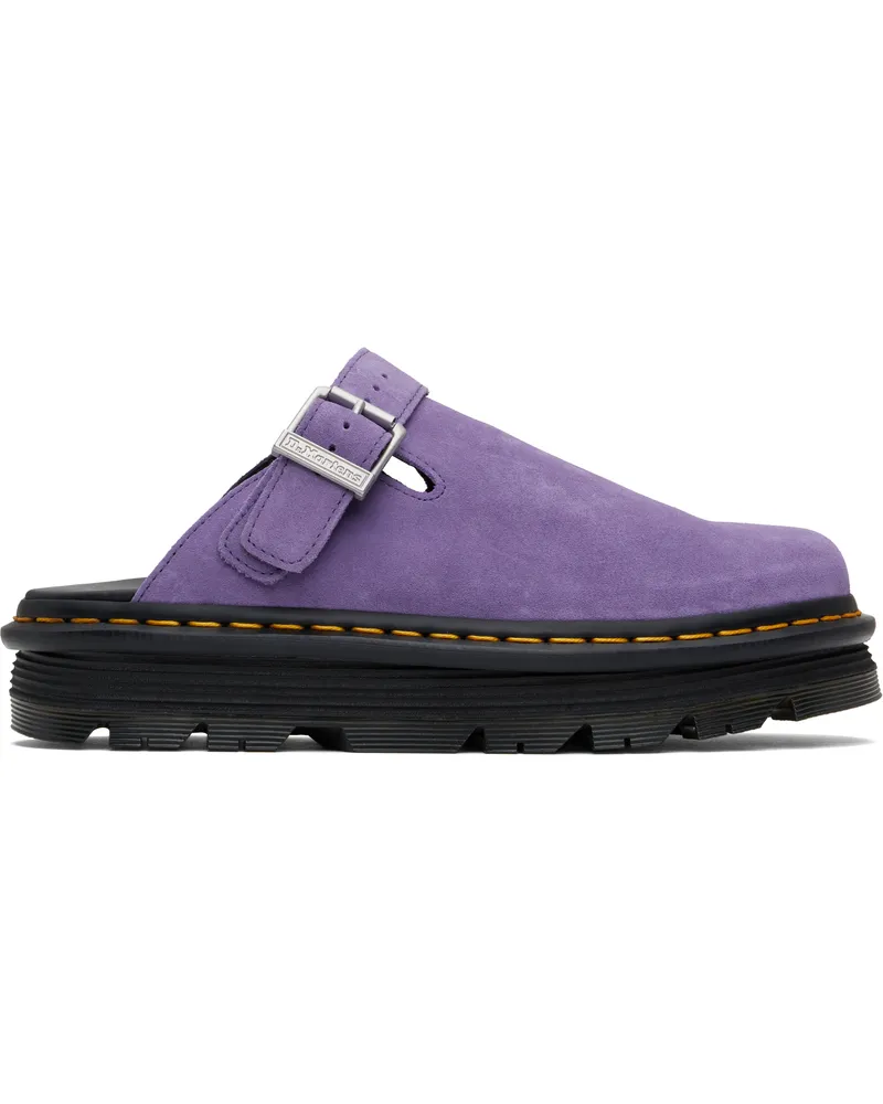 Dr.Martens Purple ZebZag Suede Slingback Platform Loafers Twilight