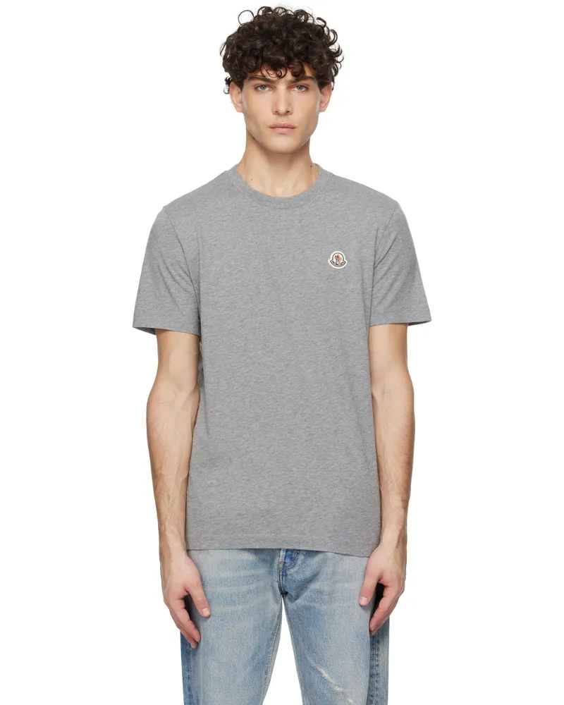 Moncler Three-Pack Multicolor Logo Patch T-shirts 3p1
