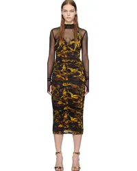 Versace Jeans Black Ruched Midi Dress Egblack