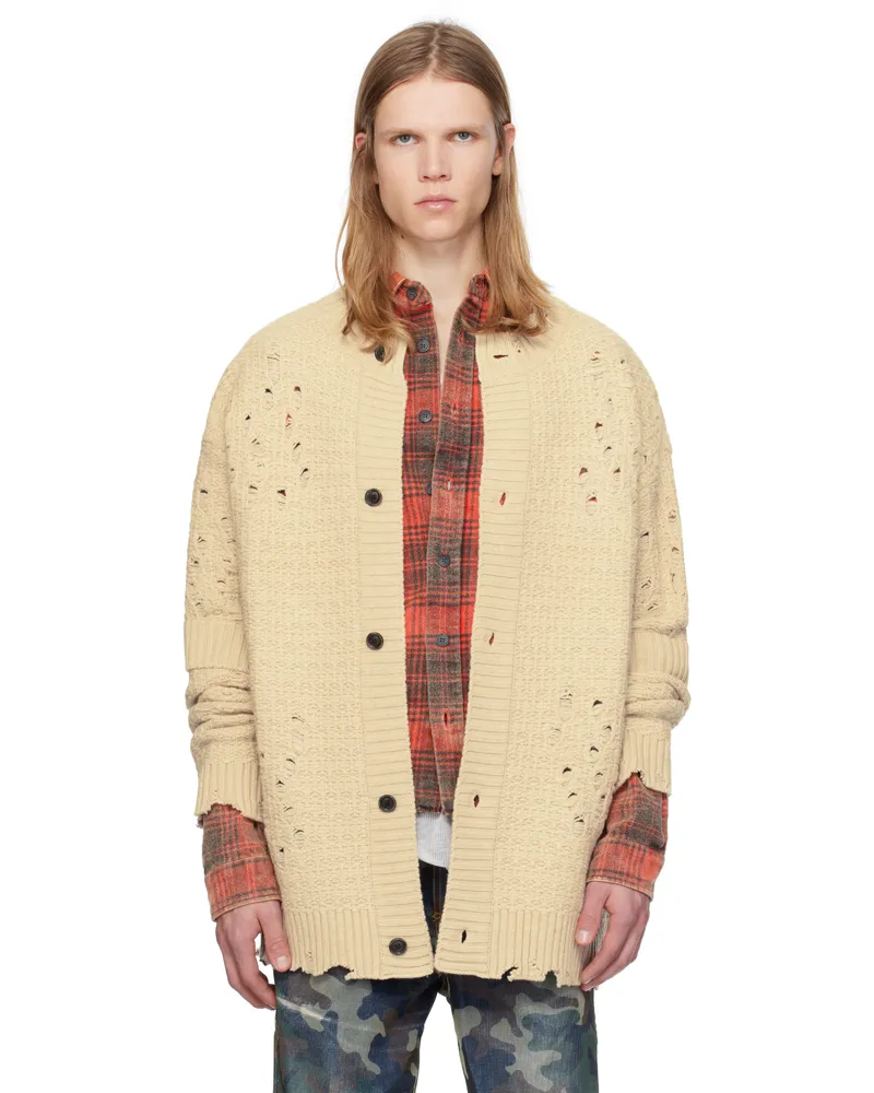 Andersson Bell Beige Roghen Wool Long Cardigan Ecru