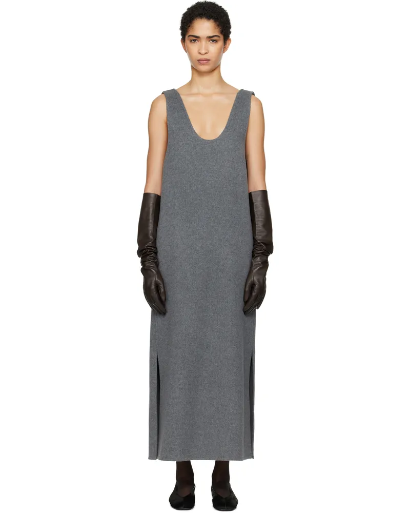 Carven Gray Vest Maxi Dress Graphite