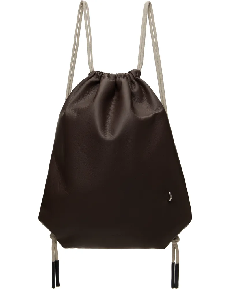 Rick Owens Brown Hollywood Drawstring Backpack 1408