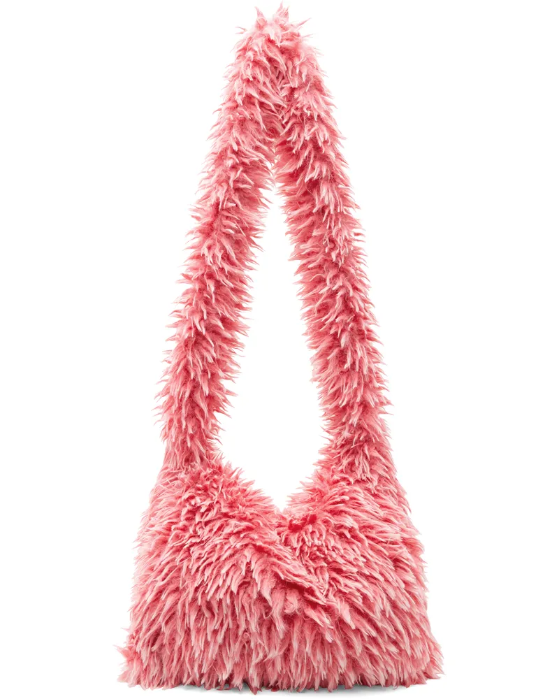 ERL Pink Faux-Fur Messenger Bag Pink