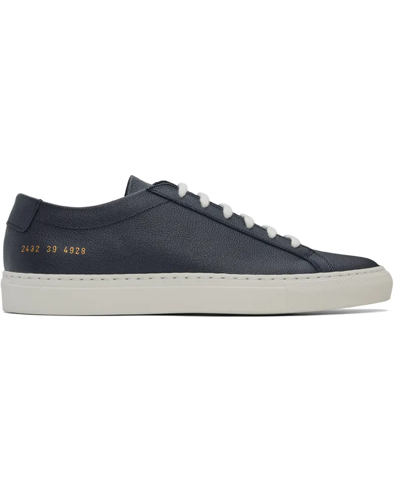 Common Projects Navy Achilles Contrast Bumpy Sneakers 4928