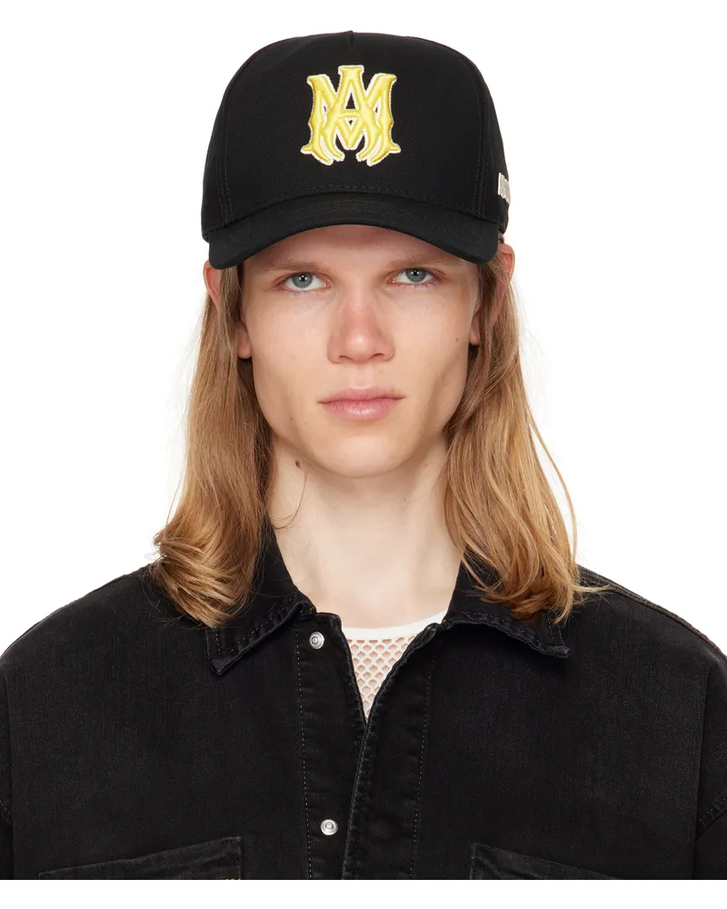 Amiri Black MA Outline Canvas Cap Black