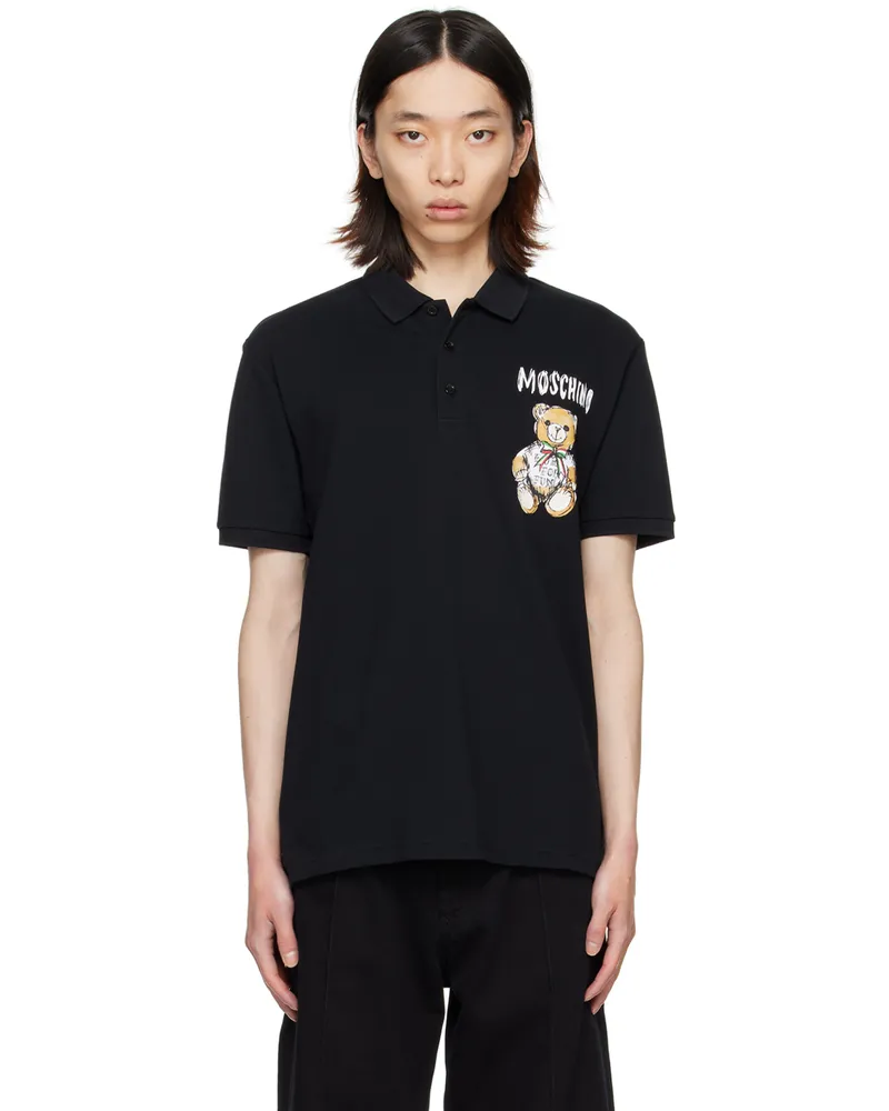 Moschino Black Printed Polo A1555