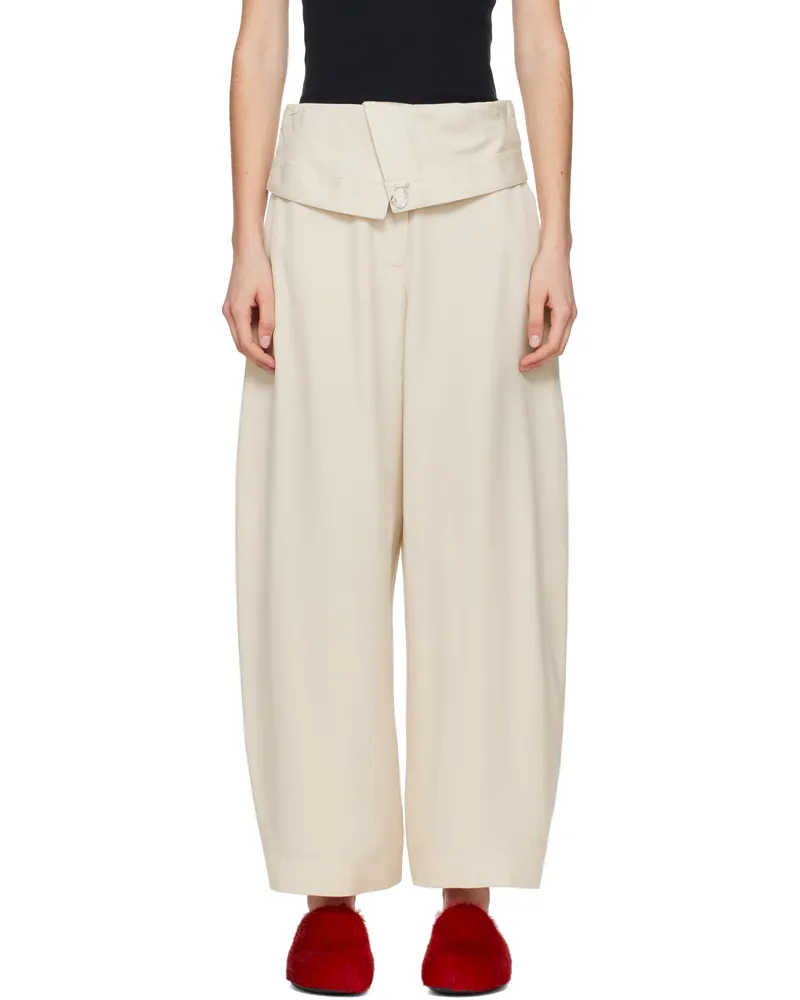J.W.Anderson Beige Fold-Over Trousers 132