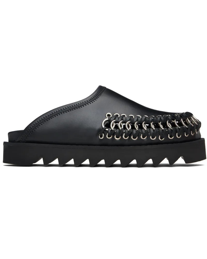 Toga Black Hoop Detail Slip-on Loafers Aj1446