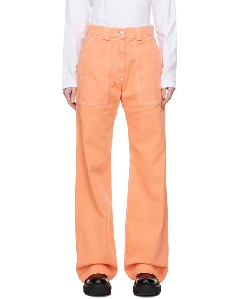 MSGM Orange Baggy Jeans 10