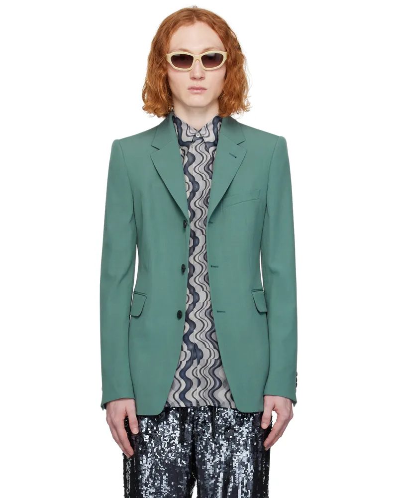 Dries van Noten Blue Three-Button Blazer 506