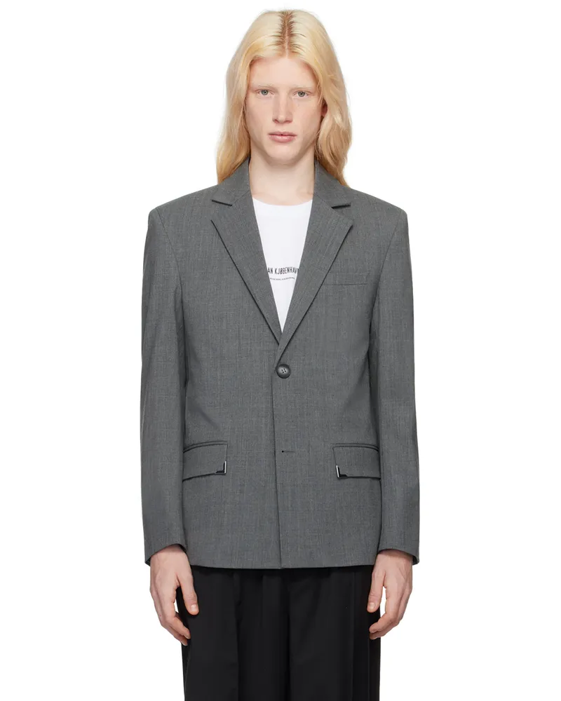 Han Kjøbenhavn Gray Notched Lapel Blazer Grey