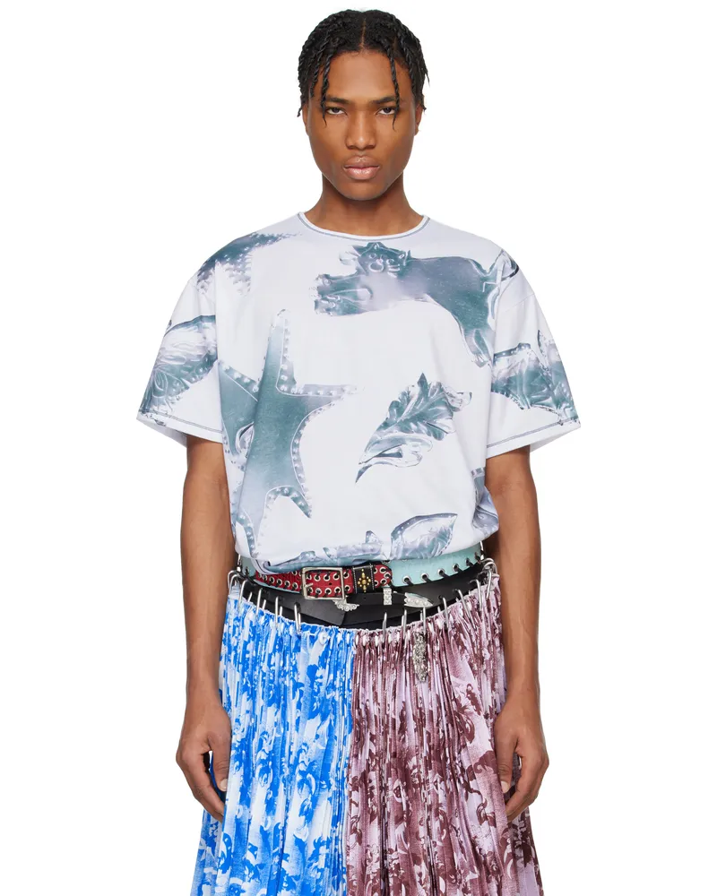 CHOPOVA LOWENA White Zoom Spur Oversized Short Sleeve T-shirt White