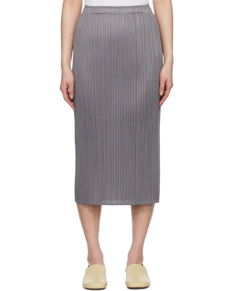 Issey Miyake Gray Basics Midi Skirt 12