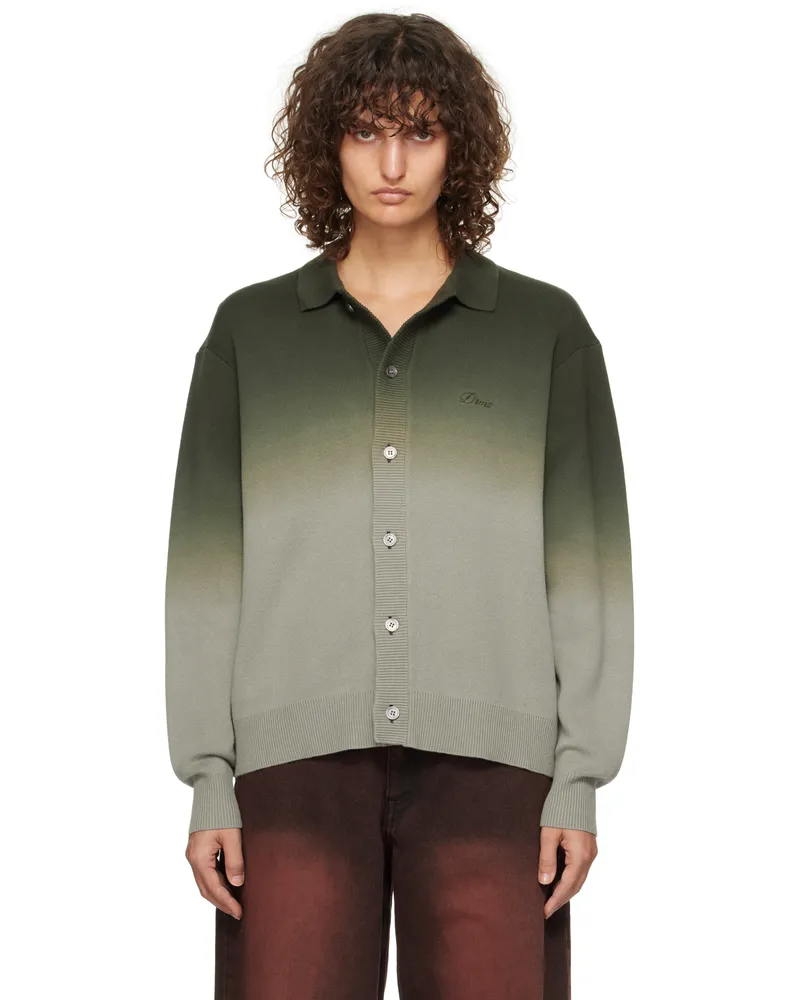 Dime Green Dipped Cardigan Sage