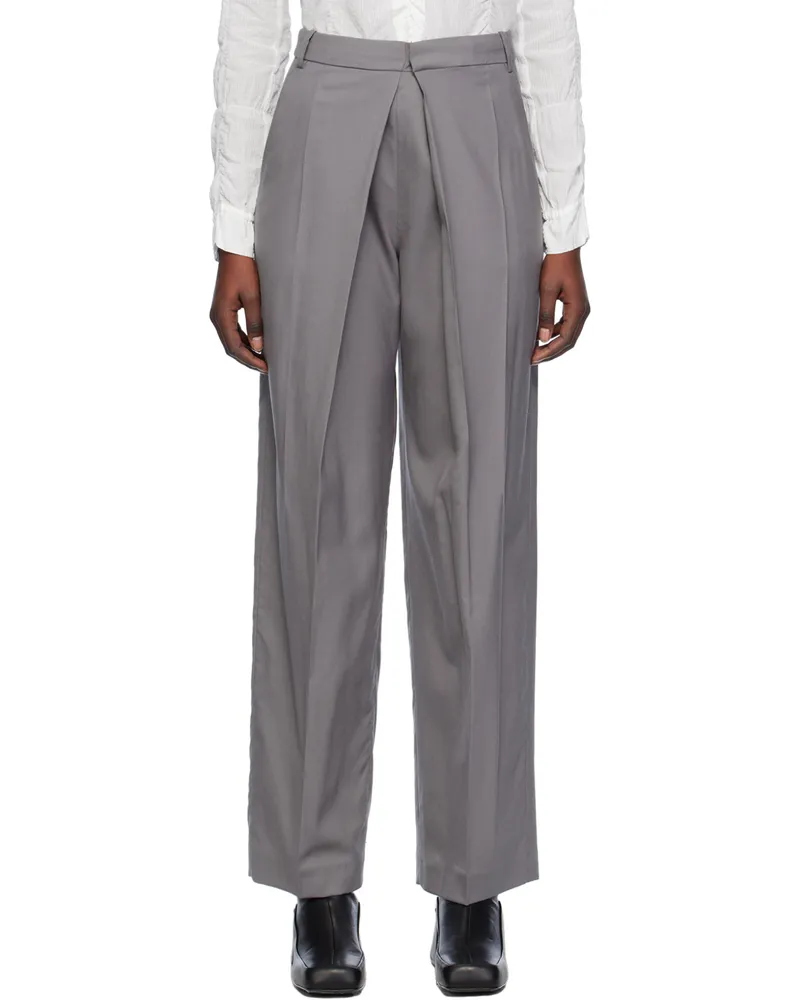 LOW CLASSIC Gray Wide-Leg Trousers Grey
