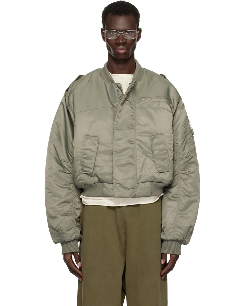 Entire Studios Green A-2 Bomber Jacket Swamp