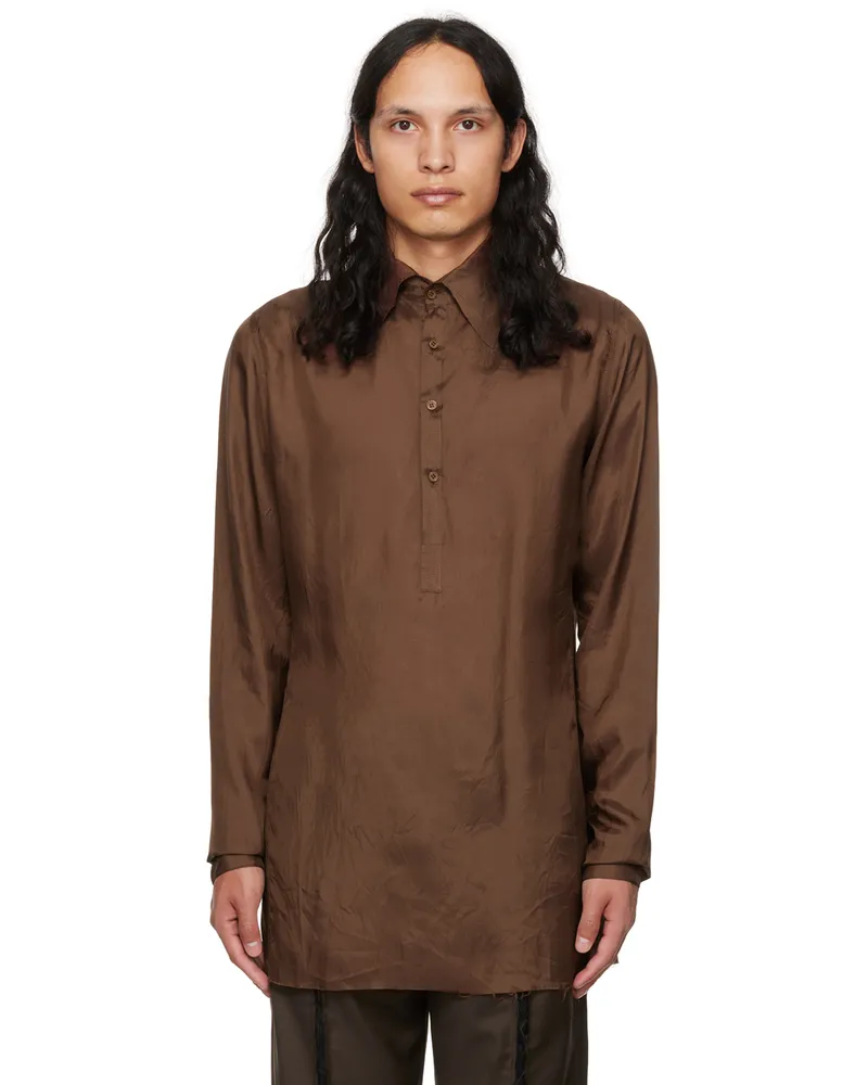 Edward Cuming SSENSE Exclusive Brown Fitted Polo Brown