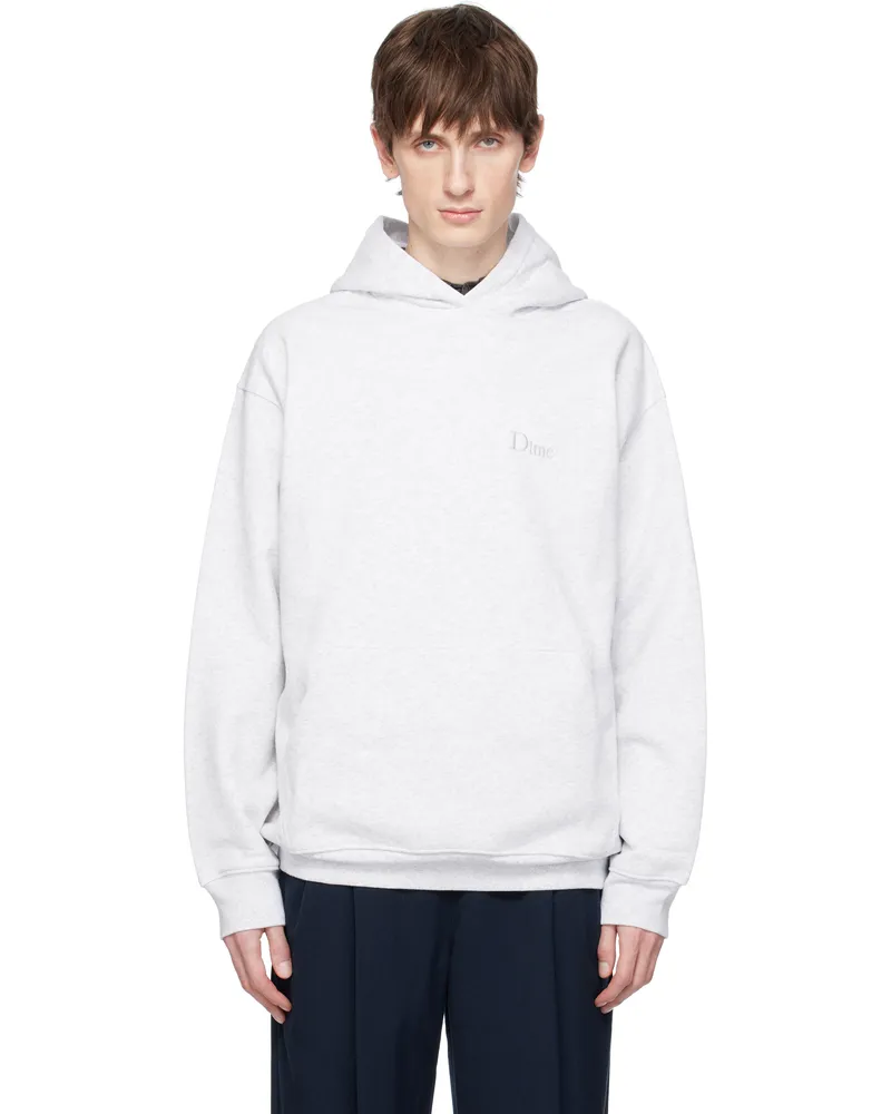 Dime Gray Classic Small Logo Hoodie Ash