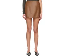 Brown Svana Vegan Leather Skort