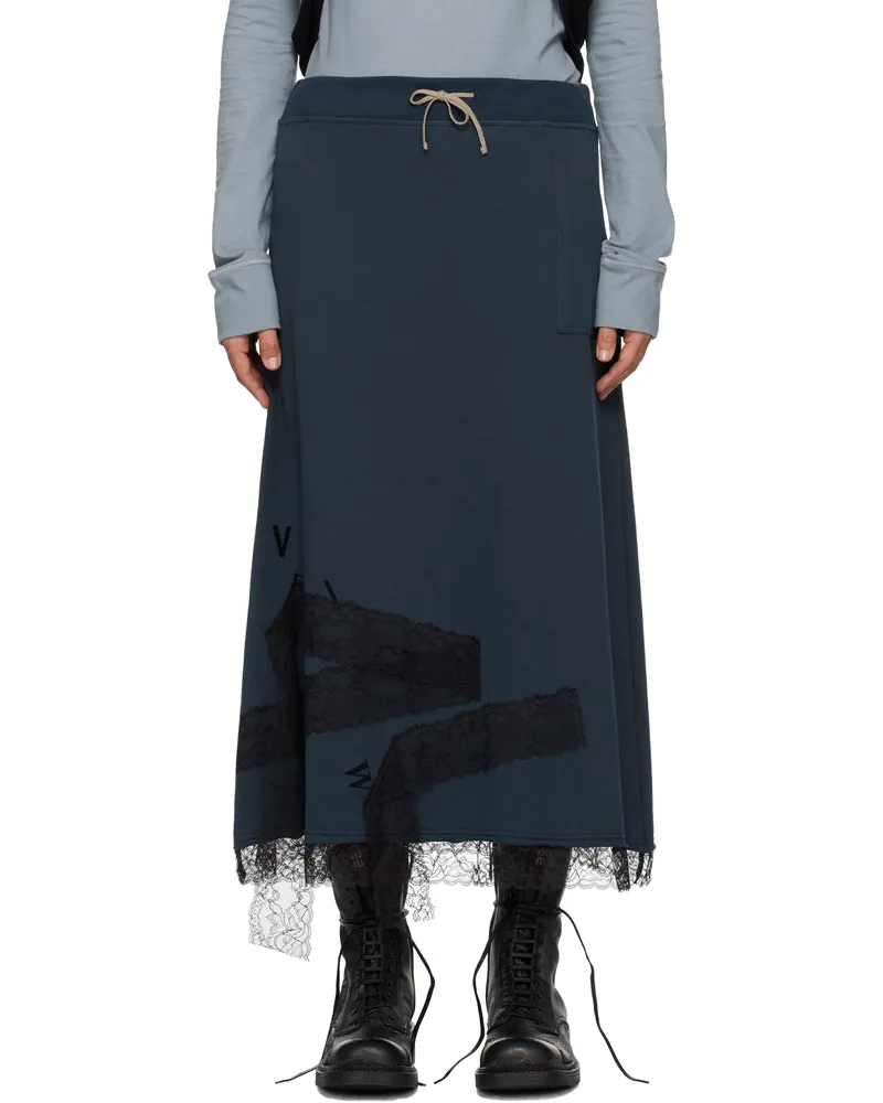 VeniceW Navy Roots Midi Skirt Navy
