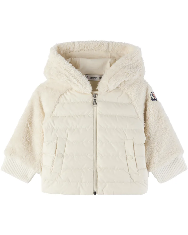 Moncler Baby White Fleece & Quilted Down Jacket 034