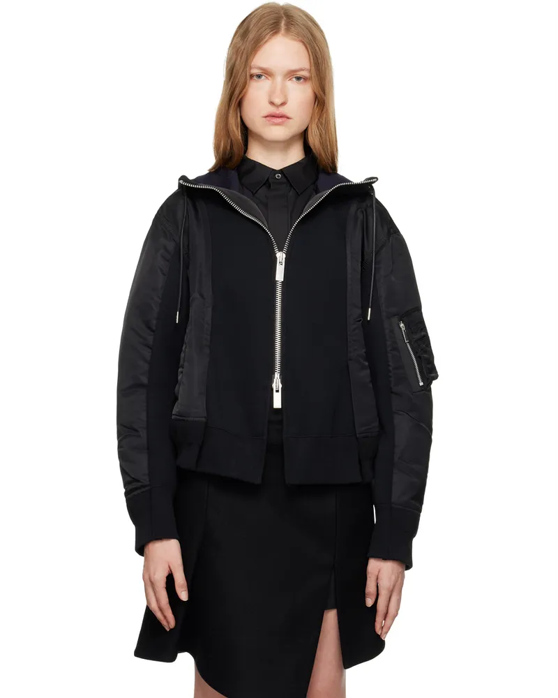 Sacai Black Sponge Sweat Hoodie Black