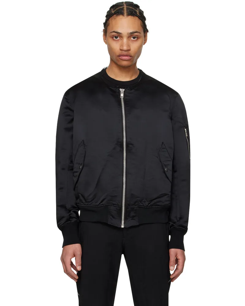 Comme des Garçons Black Frayed Edge Bomber Jacket Black