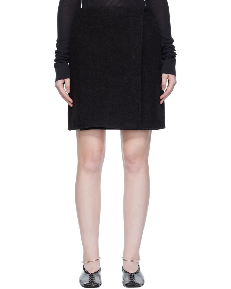 Christophe Lemaire Black Wrapover Miniskirt Bk999