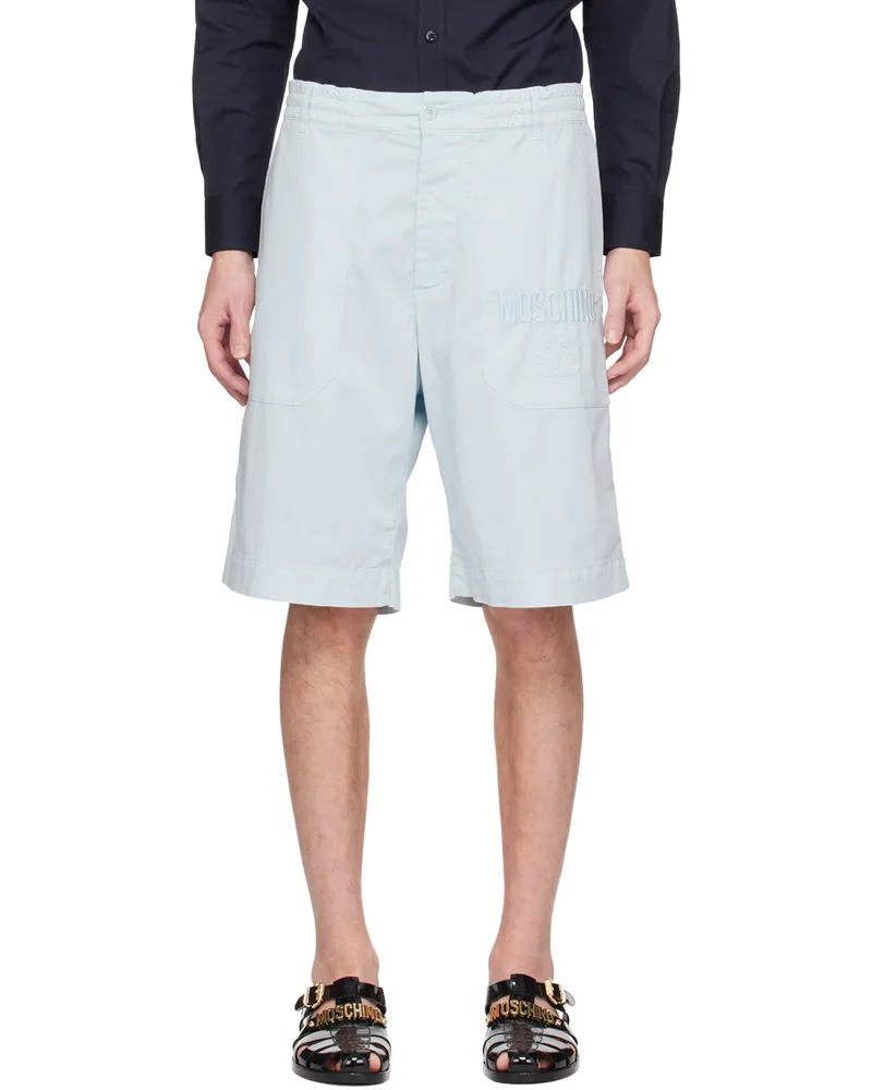 Moschino Blue Embroidered Shorts A0292