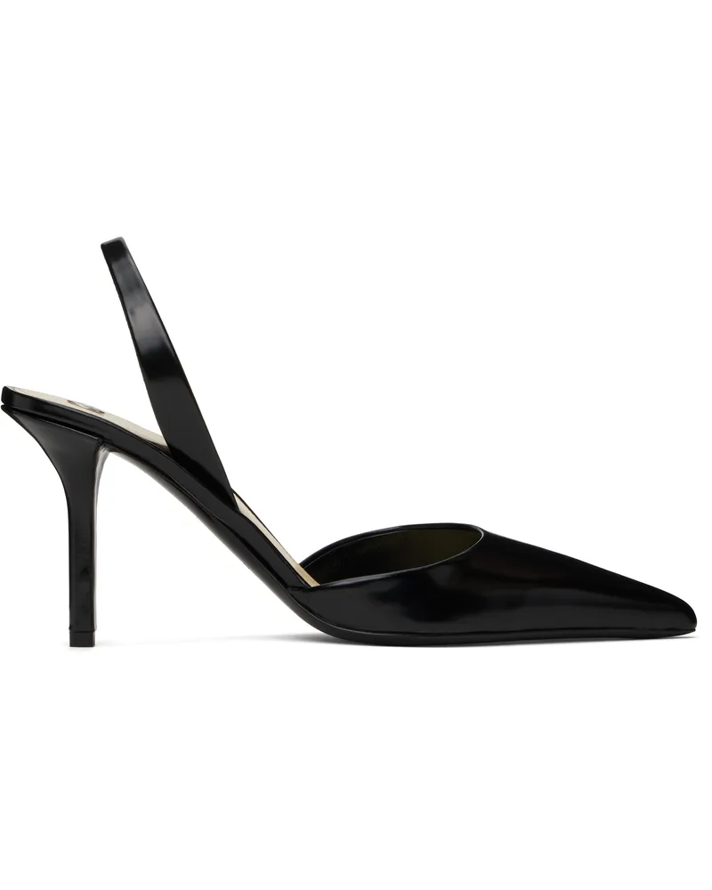 Proenza Schouler Black Slash Slingback Heels Black