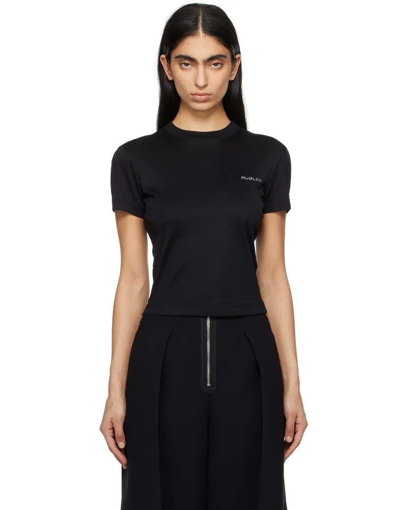 Thierry Mugler Black 'Mugler' Signature Logo T-shirt 1999