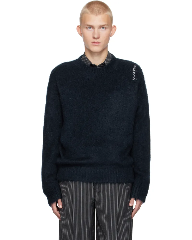 Marni Navy Fuzzy Wuzzy Sweater 00b82