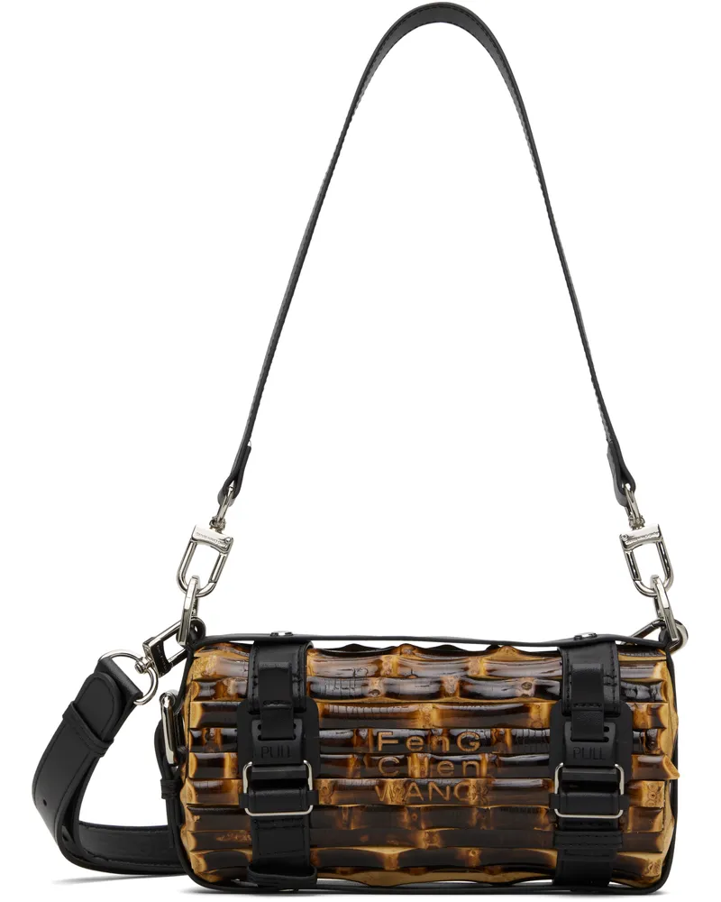 Feng Chen Wang Brown & Black Cylindrical Bamboo Bag Dark