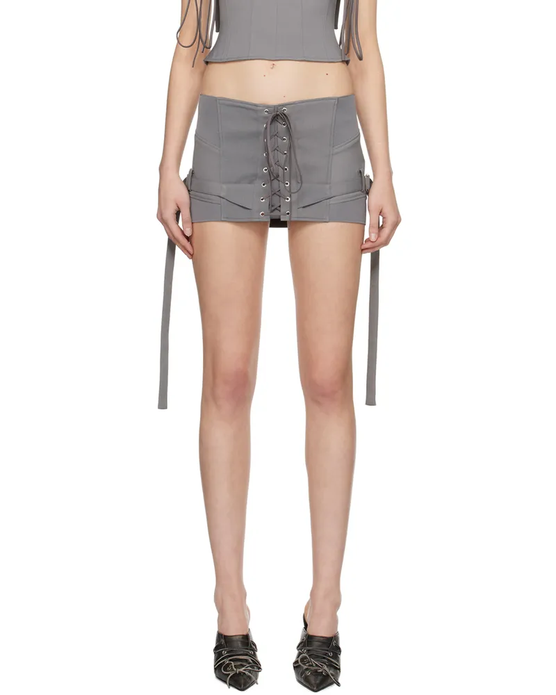 Charlotte Knowles Gray Lethal Miniskirt Grey