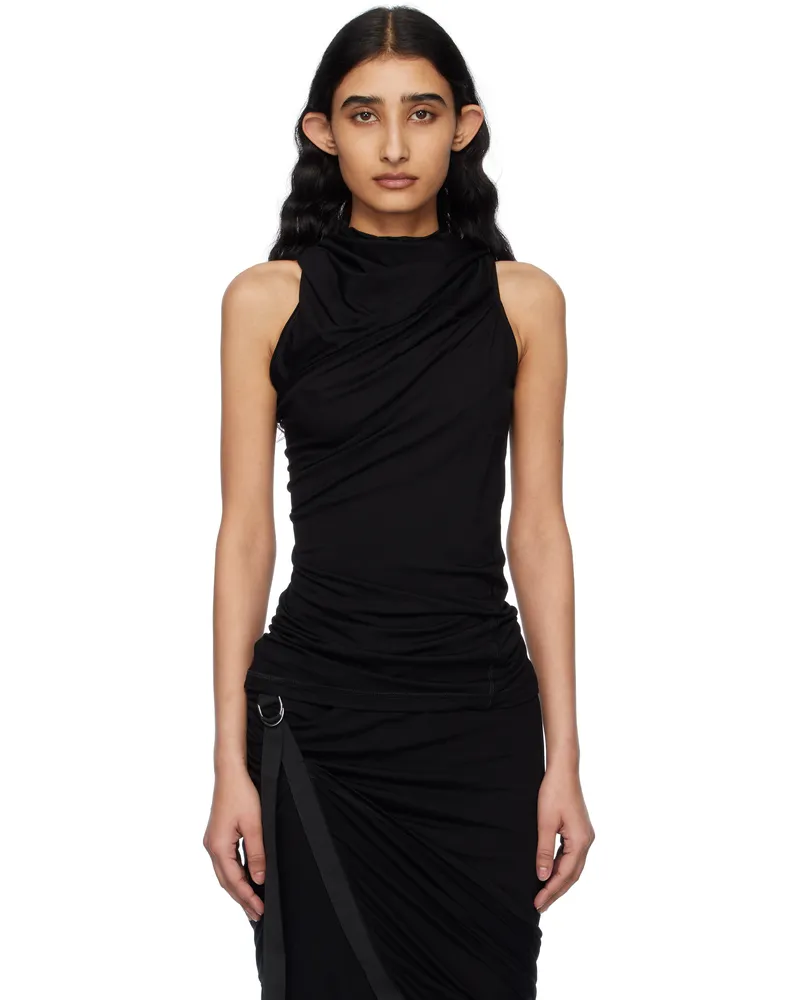 Helmut Lang Black Sleeveless Wind Top Black