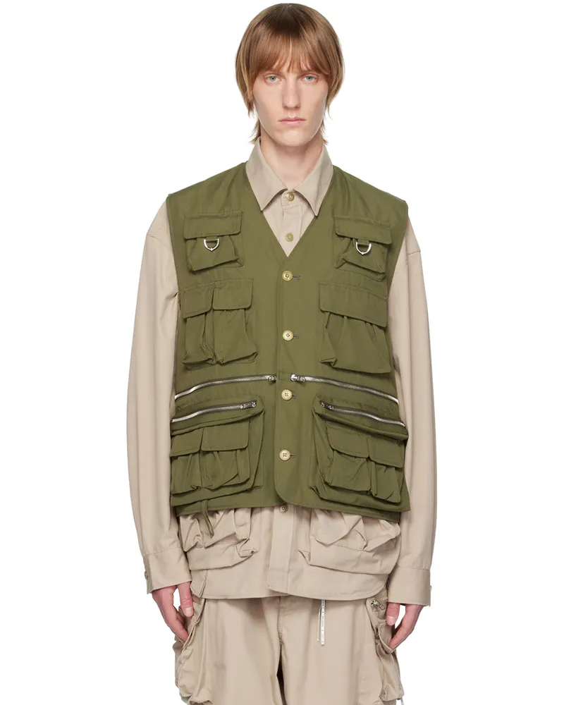Mastermind World Khaki Multi-Pocket Vest Olive