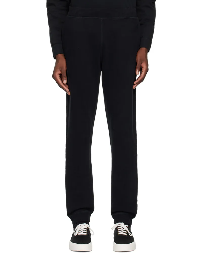 Sunspel Black Loopback Sweatpants Black