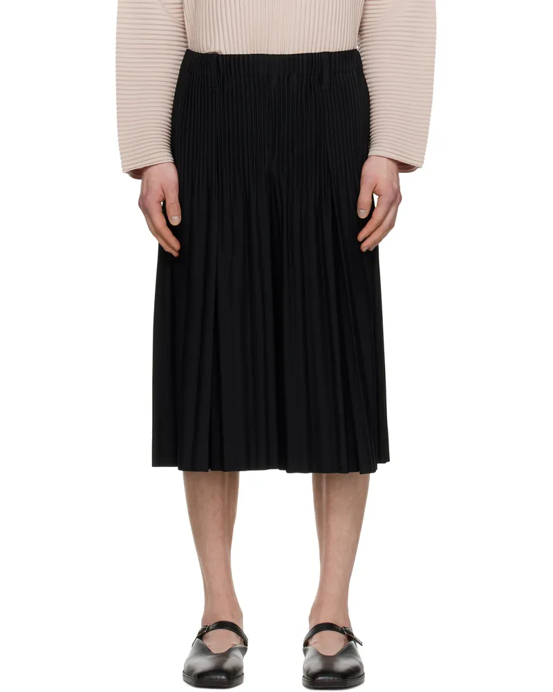 Issey Miyake Black Tailored Pleats 1 Shorts 15-black
