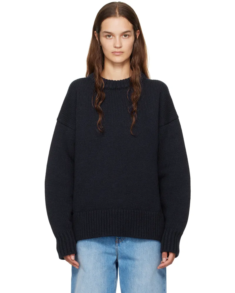 The Row Navy Ophelia Sweater Drn