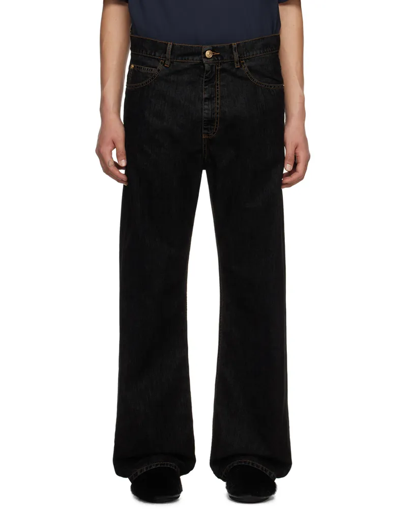 Marni Black Flocked Denim Jeans Fdn99