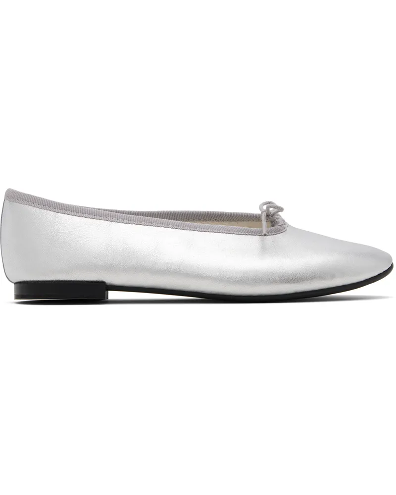 Repetto Silver Lilouh Almond Toe Ballerina Flats 020