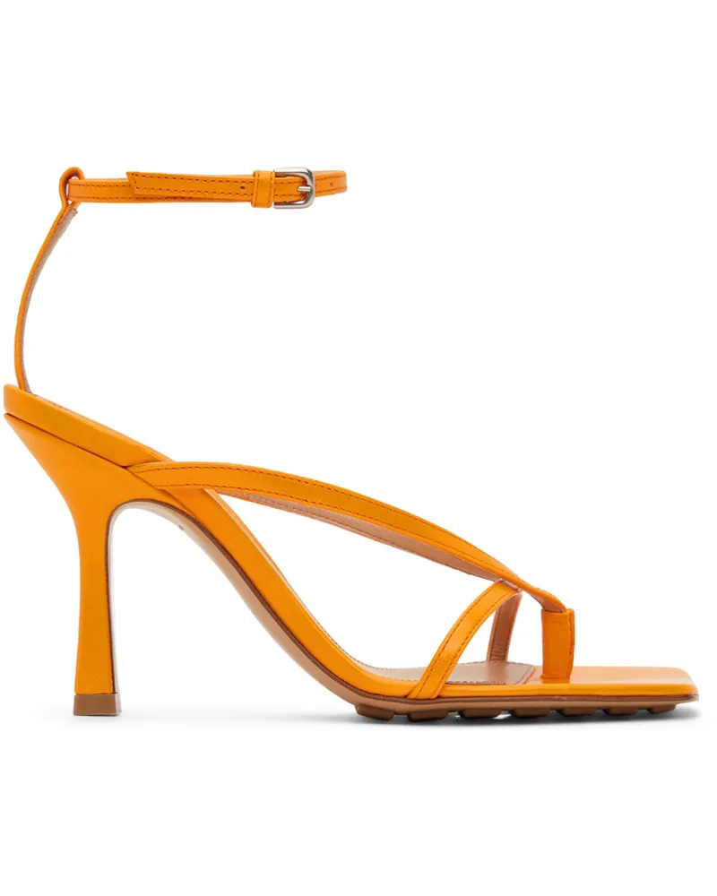Bottega Veneta Orange Stretch Heeled Sandals 7593