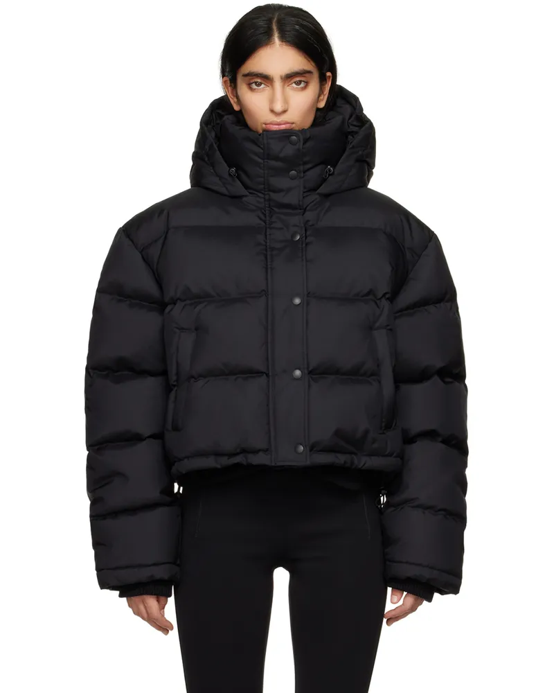 WARDROBE.NYC Black Hooded Down Jacket Black