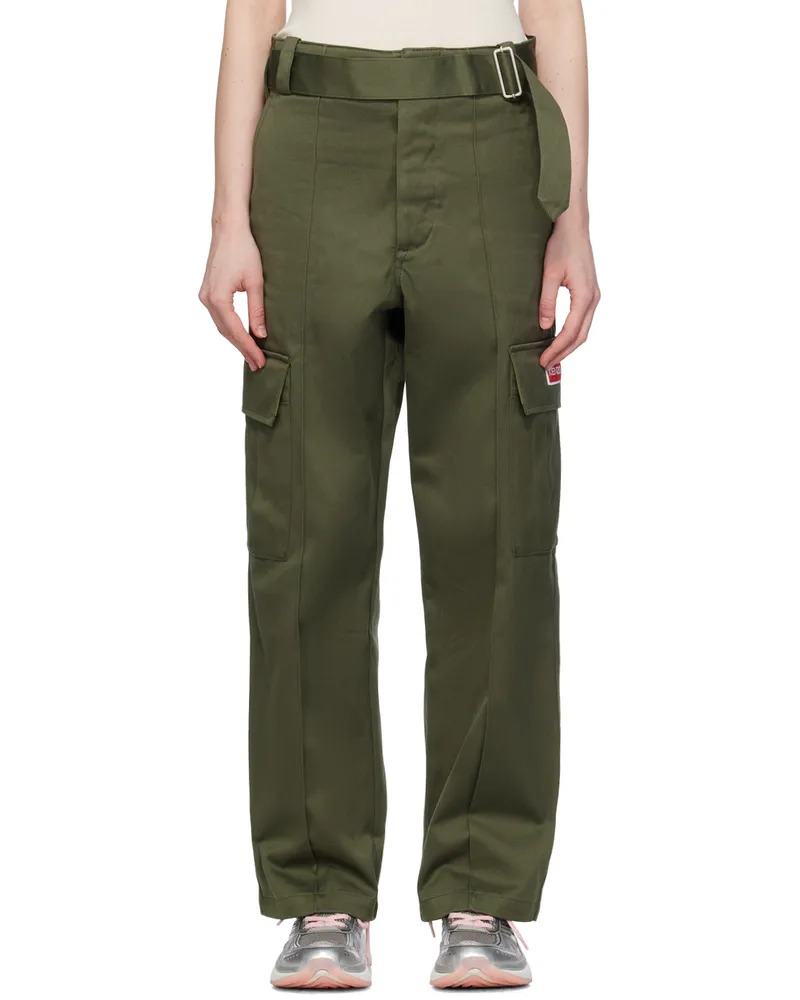 Kenzo Green Belt Trousers Dark