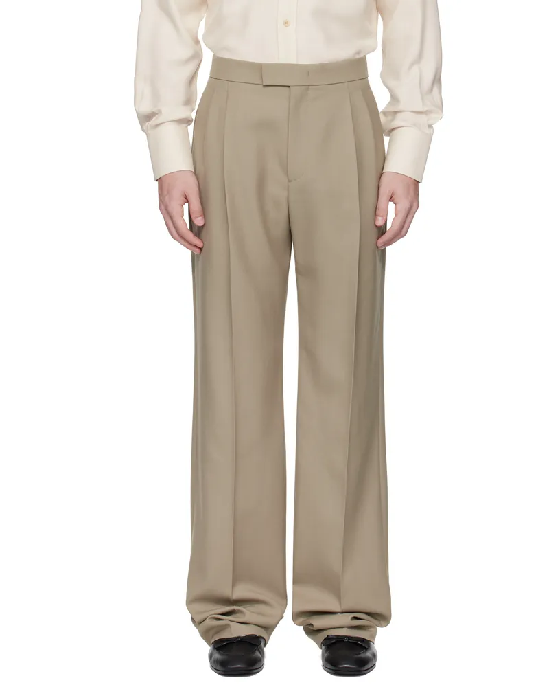 Valentino Garavani Gray Wool Gabardine Trousers 9rmgrey