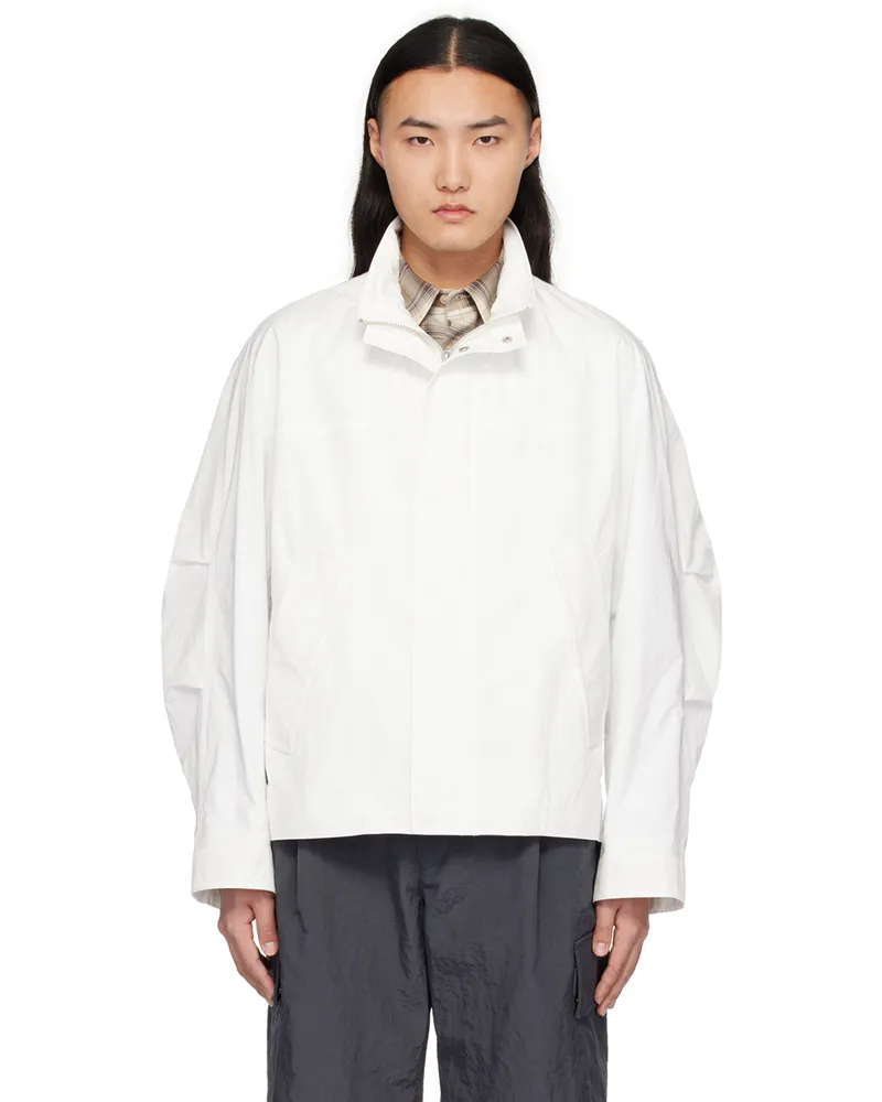 SOLID HOMME White Stand Collar Jacket 307w