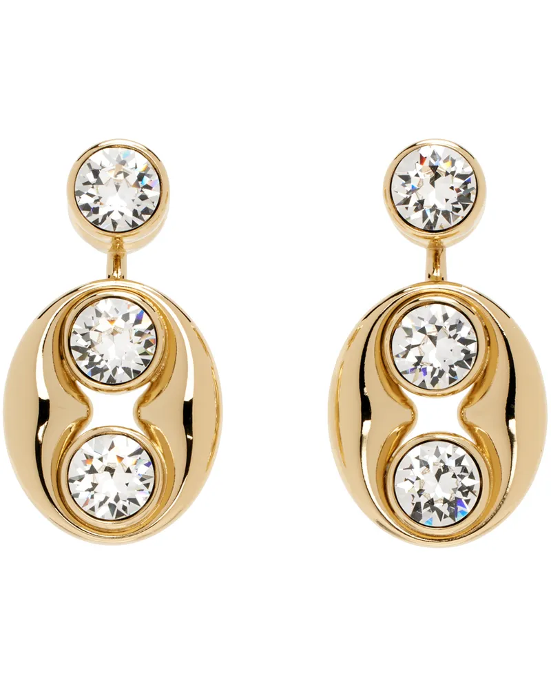 Amina Muaddi Gold Iris Earrings Gold