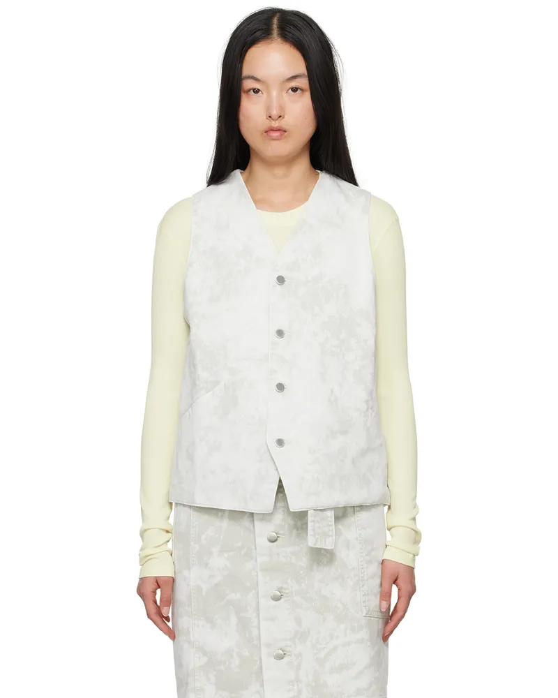 Christophe Lemaire Gray Acid-Washed Denim Vest Bk883