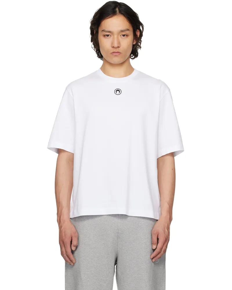 Marine Serre White Organic Cotton Plain T-shirt Wh10