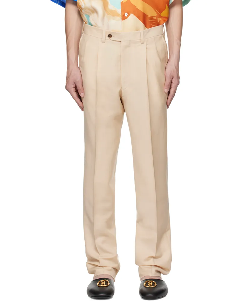 Bally Beige Straight Trousers U149